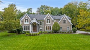 Aerial drone photo of a luxury New Jersey estate by LuxQue Media